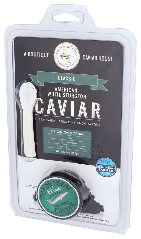 Tsar Nicoulai Sturgeon Classic Caviar with Mother of Pearl Spoon - 1oz