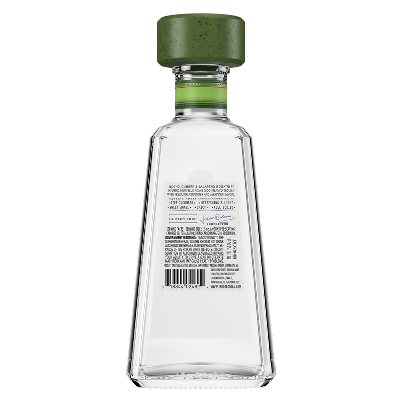 1800 Cucumber & Jalapeño Tequila 750ml (70 proof)