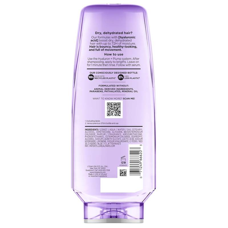 L'Oreal Conditioner, Hyaluron Plump Hydrating, for Dry Hair, 12.6oz