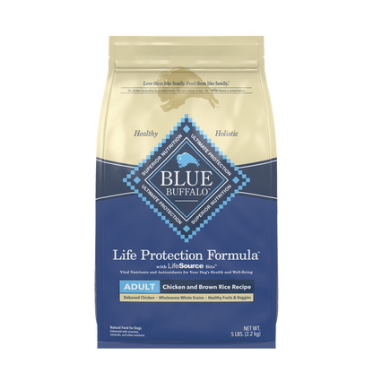 Blue Buffalo Adult Chicken and Brown Rice Dry Dog Food 5lb