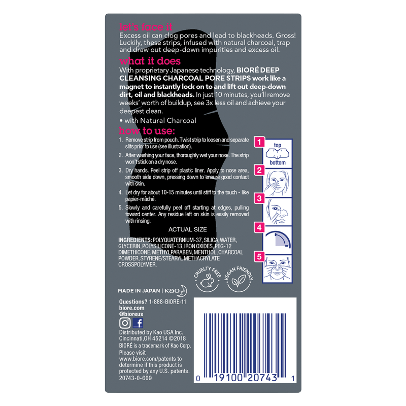 Biore Charcoal Deep Cleansing Pore Strips 6ct – BevMo!