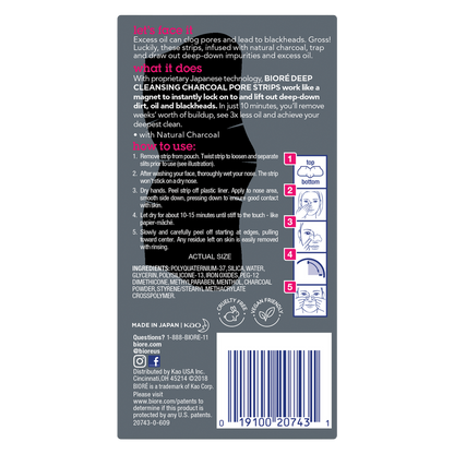 Biore Charcoal Deep Cleansing Pore Strips 6ct