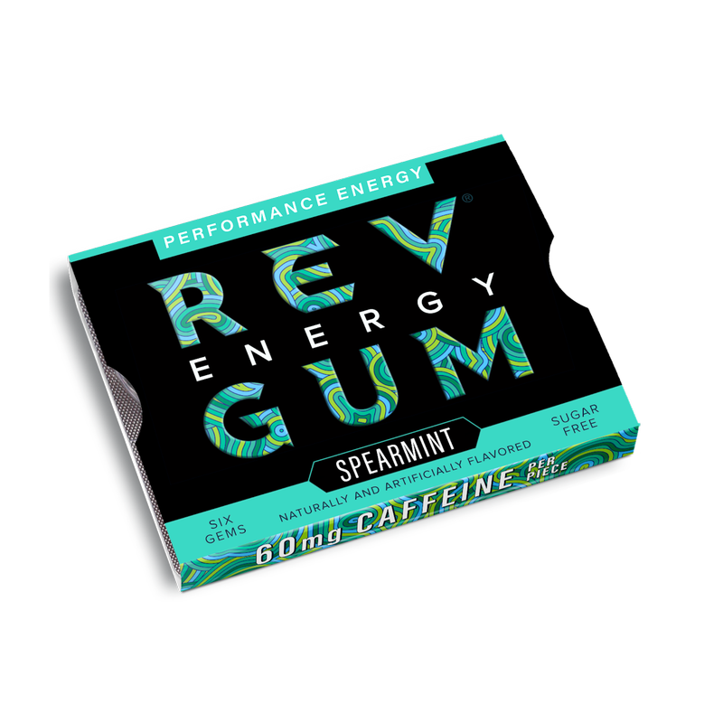 REV ENERGY GUM, Spearmint Caffeinated Regular Strength