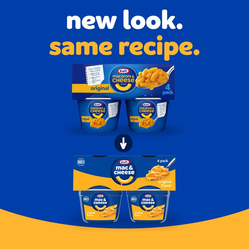 Kraft Original Mac and Cheese Cups Easy Microwavable Dinner, 4ct.