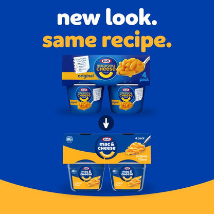 Kraft Original Mac and Cheese Cups Easy Microwavable Dinner, 4ct.