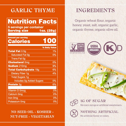 Firehook Crackers Garlic Thyme 5.5oz