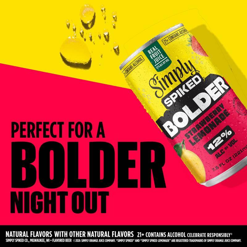 Simply Spiked Bolder Strawberry Lemonade 12pk 7.5oz Cans