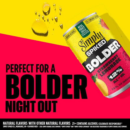 Simply Spiked Bolder Strawberry Lemonade 12pk 7.5oz Cans