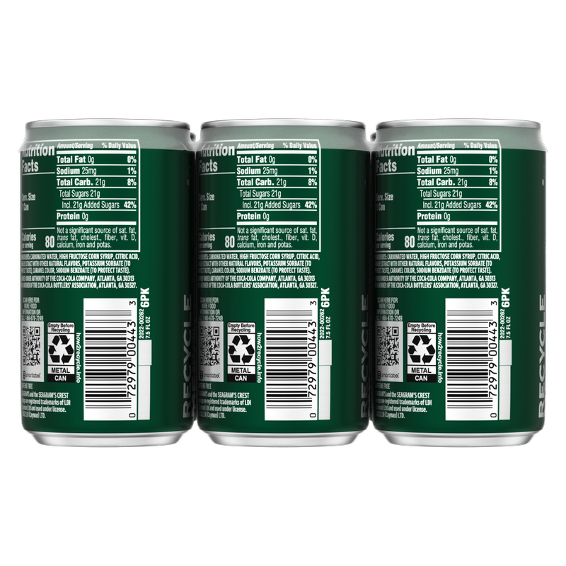 Seagram's Ginger Ale 6pk 7.5oz Mini Can