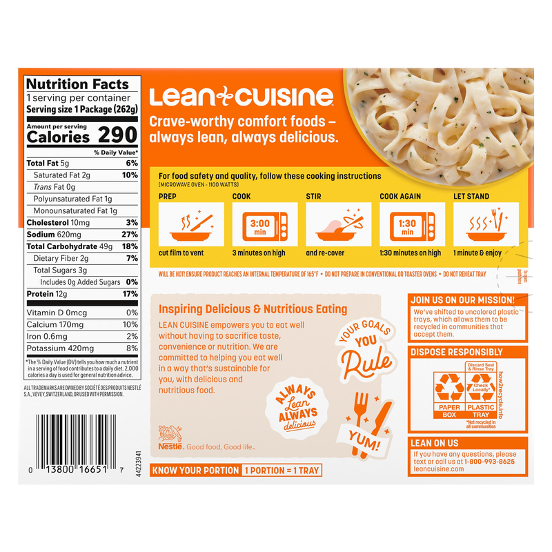 Lean Cuisine Favorites Frozen Fettuccini Alfredo Meal 9.5oz