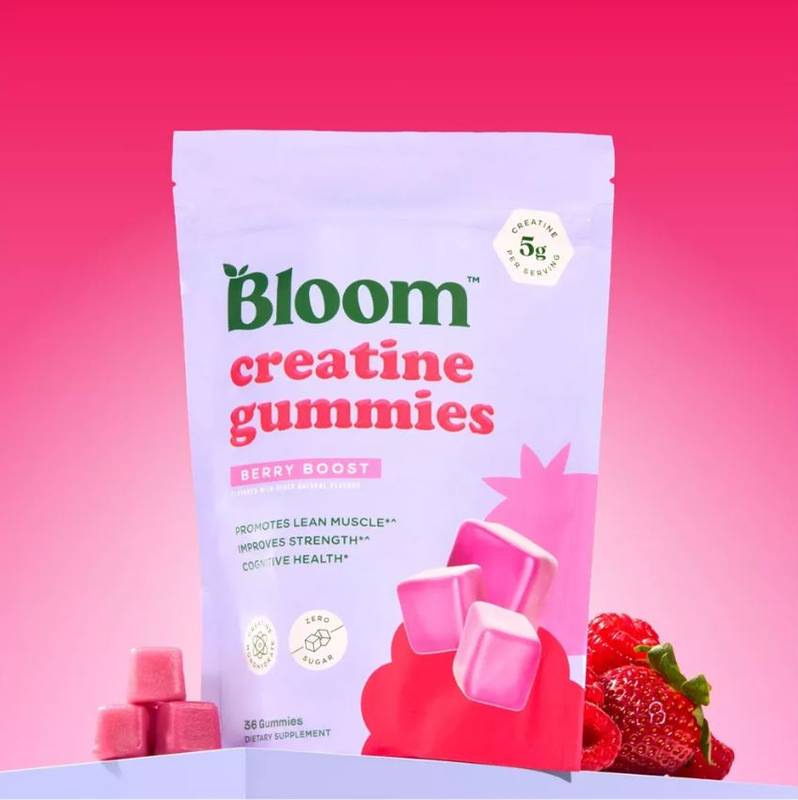 Bloom Creatine Gummies, Berry Boost, 36 Gummies, 12 servings