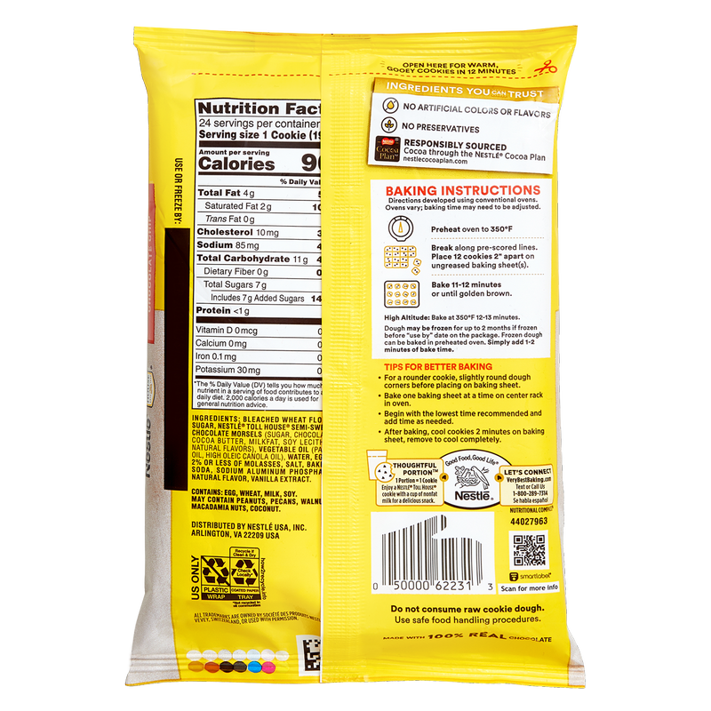 Nestle Toll House Chocolate Chip Cookie Ready to Bake Dough - 24ct/16.5oz