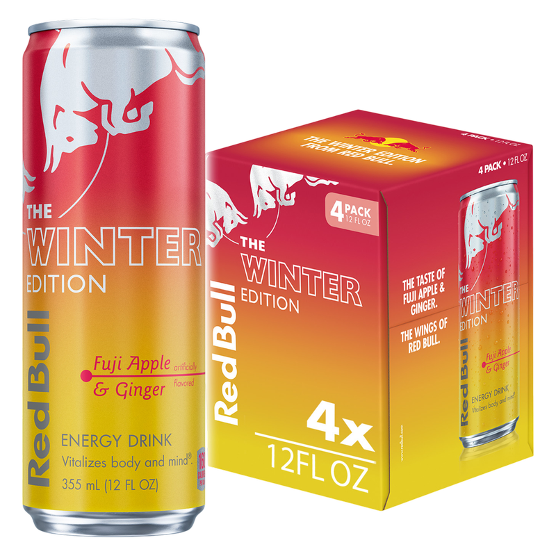 Red Bull Winter Edition Fuji Apple & Ginger Energy Drink 4pk 12oz Can
