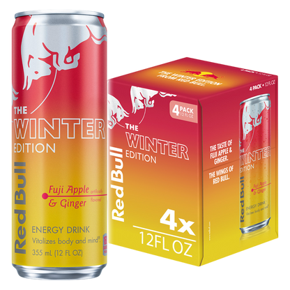 Red Bull Winter Edition Fuji Apple & Ginger Energy Drink 4pk 12oz Can