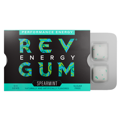 REV ENERGY GUM, Spearmint Caffeinated Regular Strength