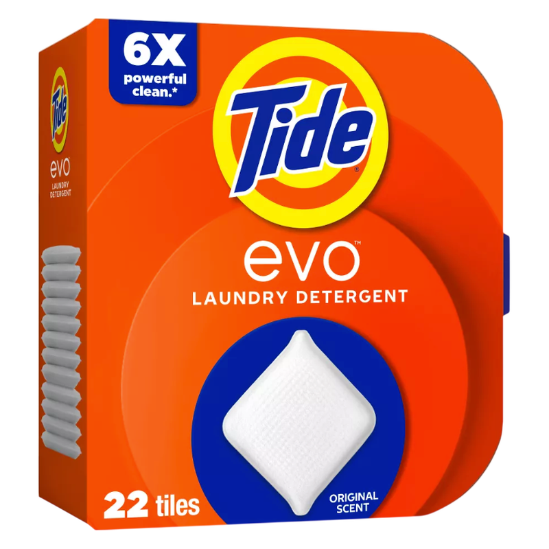 Tide Evo Laundry Detergent Tiles, Original Scent 22ct