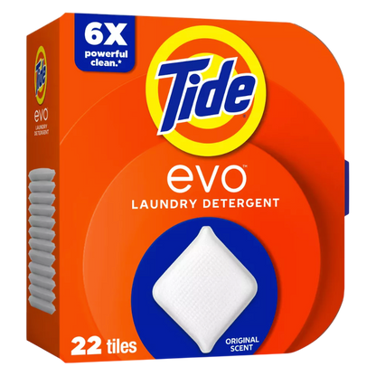 Tide Evo Laundry Detergent Tiles, Original Scent 22ct