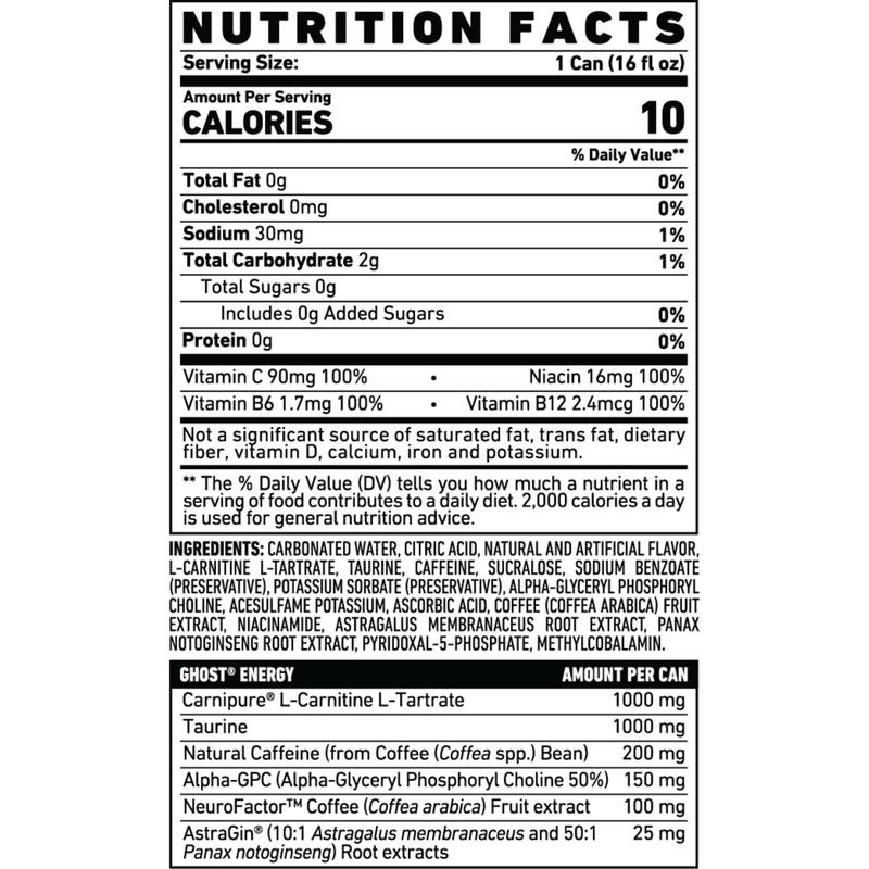 GHOST Energy Zero Sugar Orange Cream 16oz Can