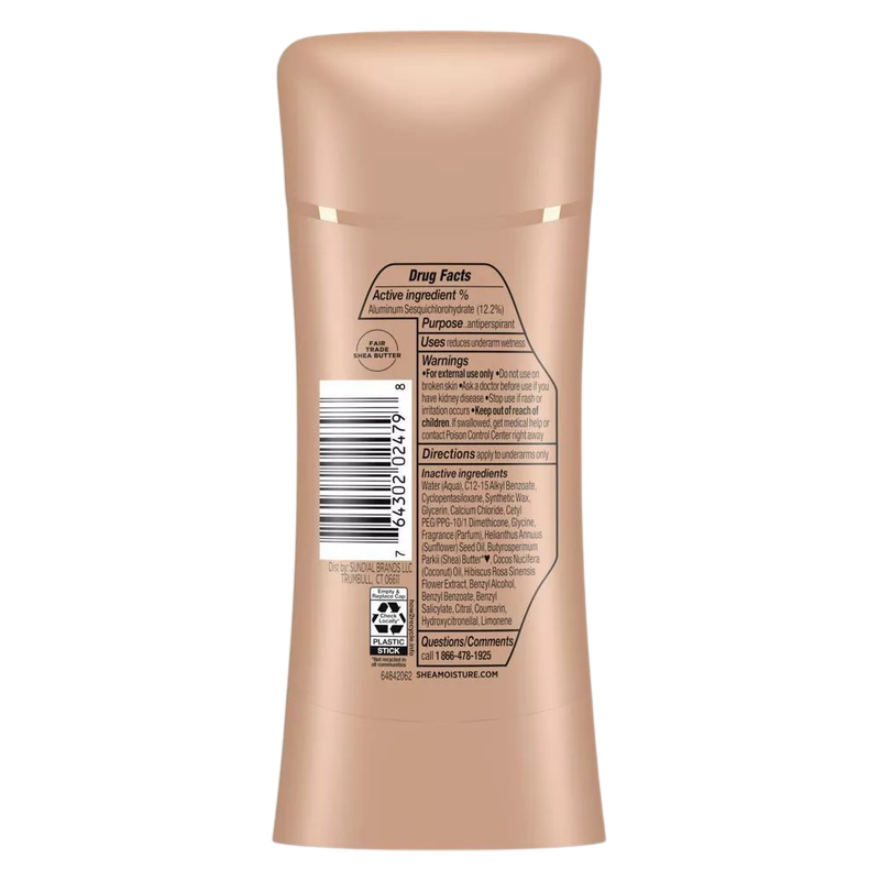 SheaMoisture Fresh & Clean Solid Antiperspirant & Deodorant, Coconut & Hibiscus, 2.6oz