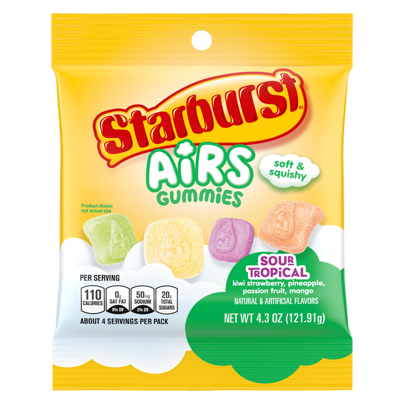 STARBURST Airs Tropical Sour Gummy Candy, 4.3 oz Bag