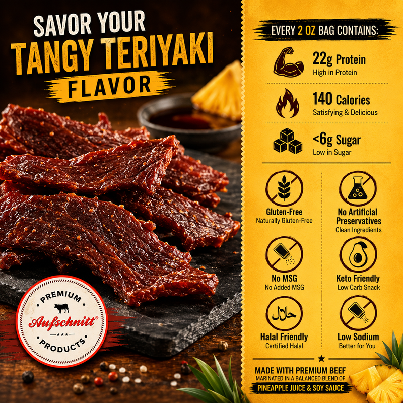 Aufschnitt Kosher Beef Jerky Teriyaki, 2oz