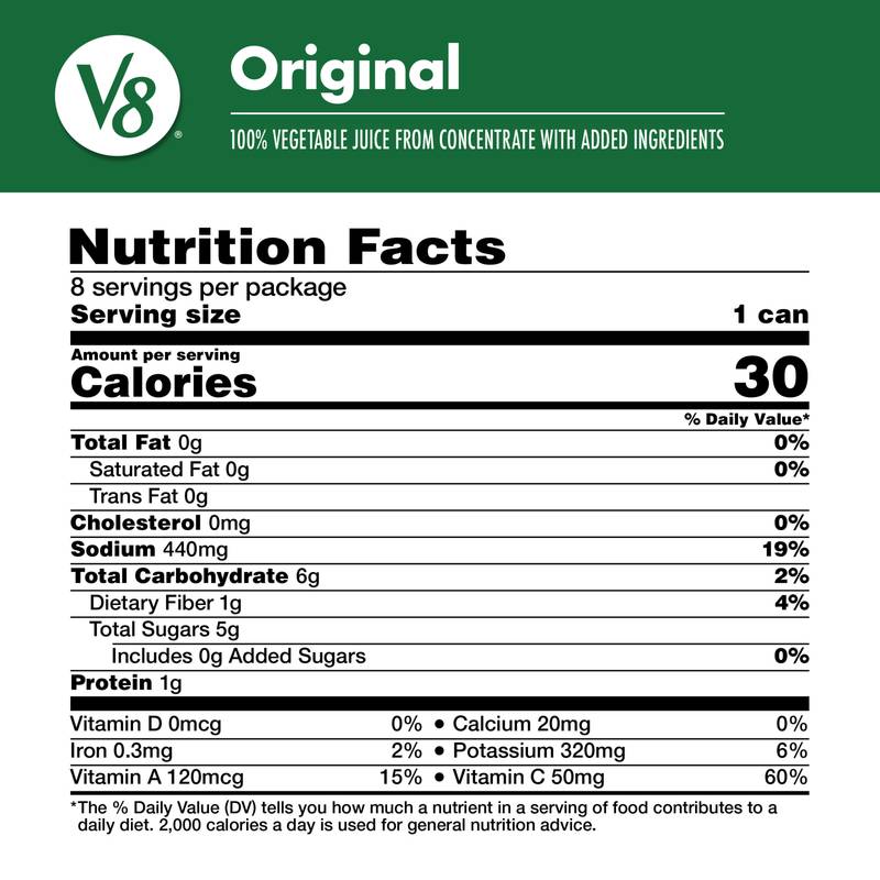 V8 100% Vegetable Juice 8pk 5.5oz Can
