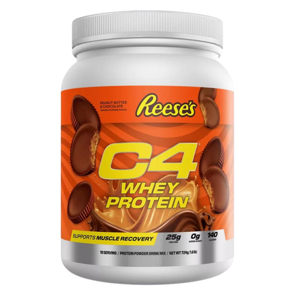 C4 Whey Protein Powder, Reese's Peanut Butter Cup Flavor, 25g of Protein, 18 Servings