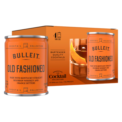 Bulleit Old Fashioned Cocktail, 100 mL Cans, 4 Pack