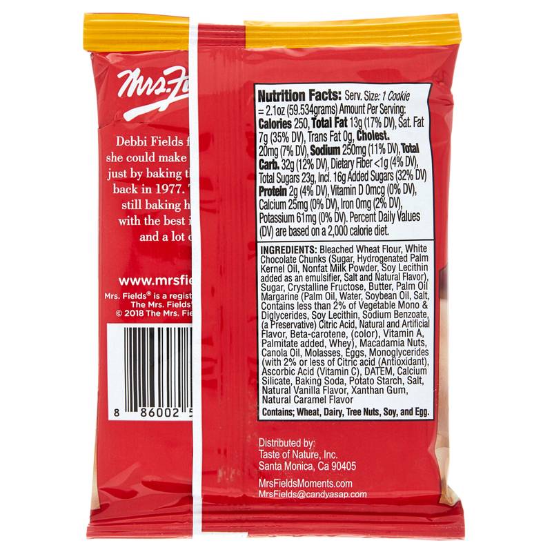 Mrs. Fields White Chocolate Macadamia Cookie 2.1oz