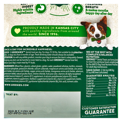 Greenies Original Regular Dental Dog Treats 6oz