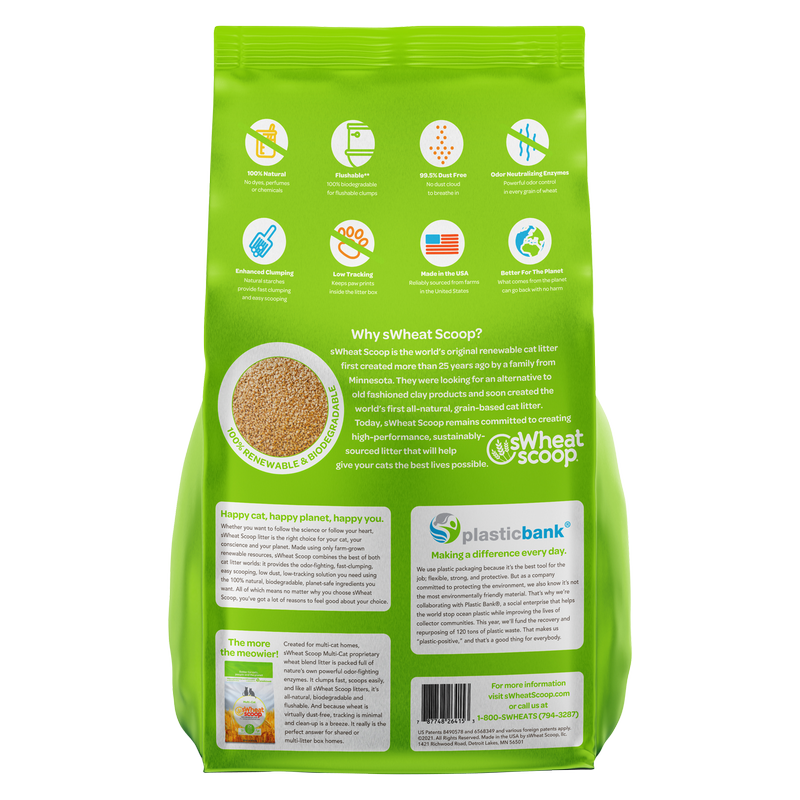 SwheatScoop Multi Cat Natural Cat Litter 15lb