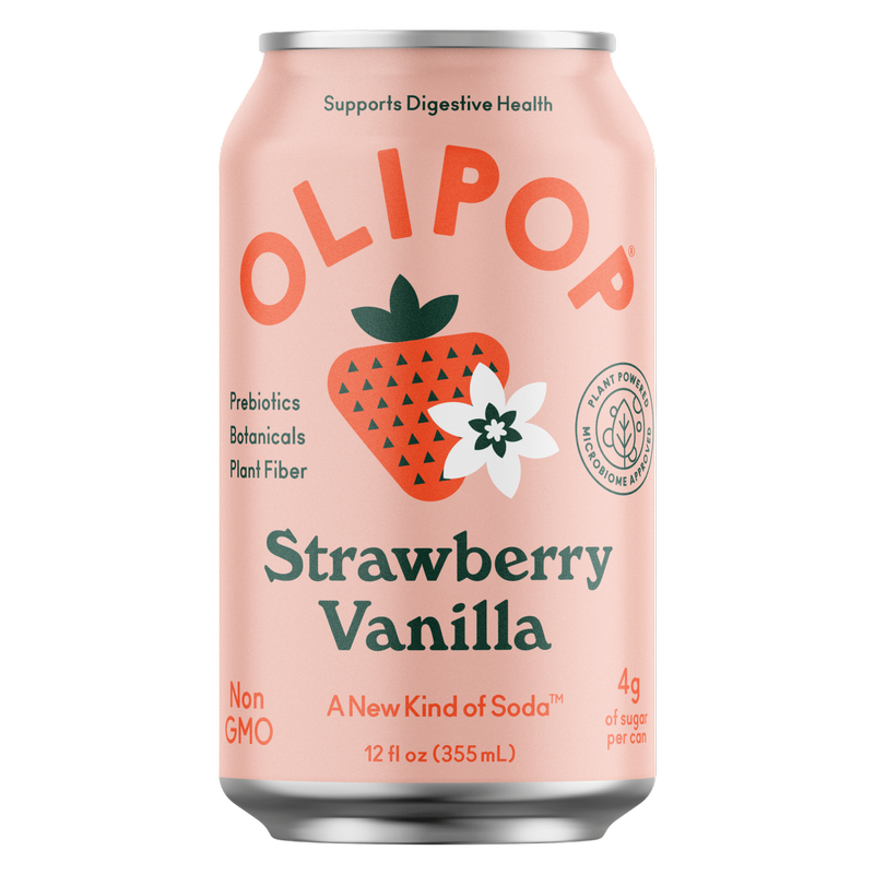 Olipop Strawberry Vanilla 4pk 12oz Can - XL Shelf Stable
