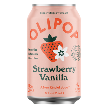 Olipop Strawberry Vanilla 4pk 12oz Can - XL Shelf Stable