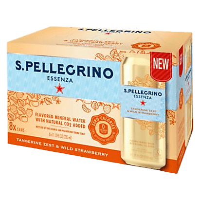San Pellegrino Essenza Tangerine & Wild Strawberry Sparkling Water 8pk 12oz