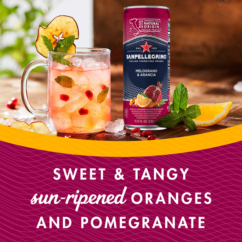 San Pellegrino Orange & Pomegranate Sparkling Beverage 6pk 330ML Can