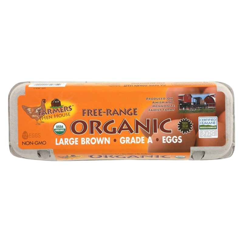 Farmers Hen House Organic Pasture Raised Large Eggs - 12ct