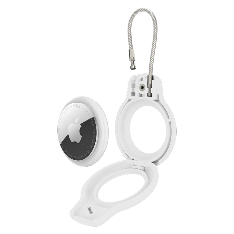 AirTag PC Rope Safety Lock Protective Case, White
