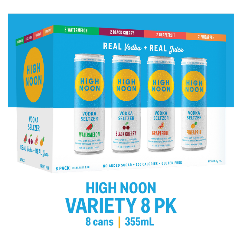 High Noon Vodka Hard Seltzer Variety 8pk 12oz Cans 4.5% ABV