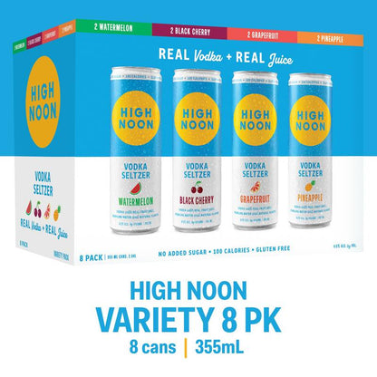 High Noon Vodka Hard Seltzer Variety 8pk 12oz Cans 4.5% ABV