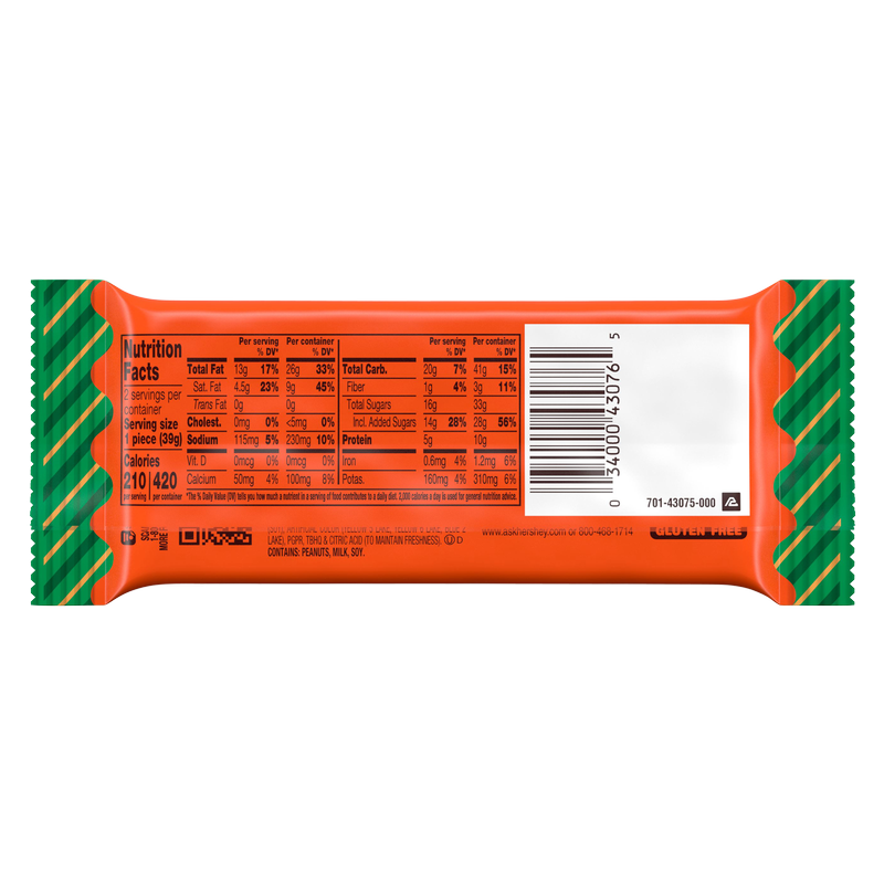 Reese's Peanut Brittle Candy Bar King Size 2.8oz