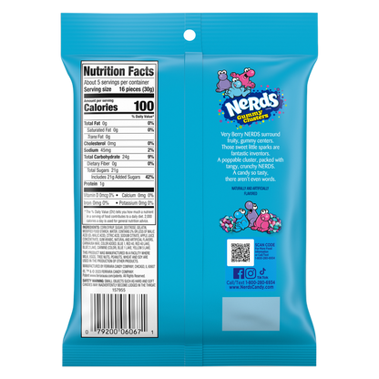 NERDS Gummy Clusters, Candy, Very Berry, Crunchy and Gummy, 5 oz
