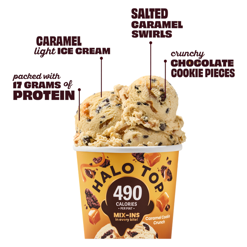 Halo Top Mix-In Caramel Dark Chocolate Cookie Crunch, 16 fl oz