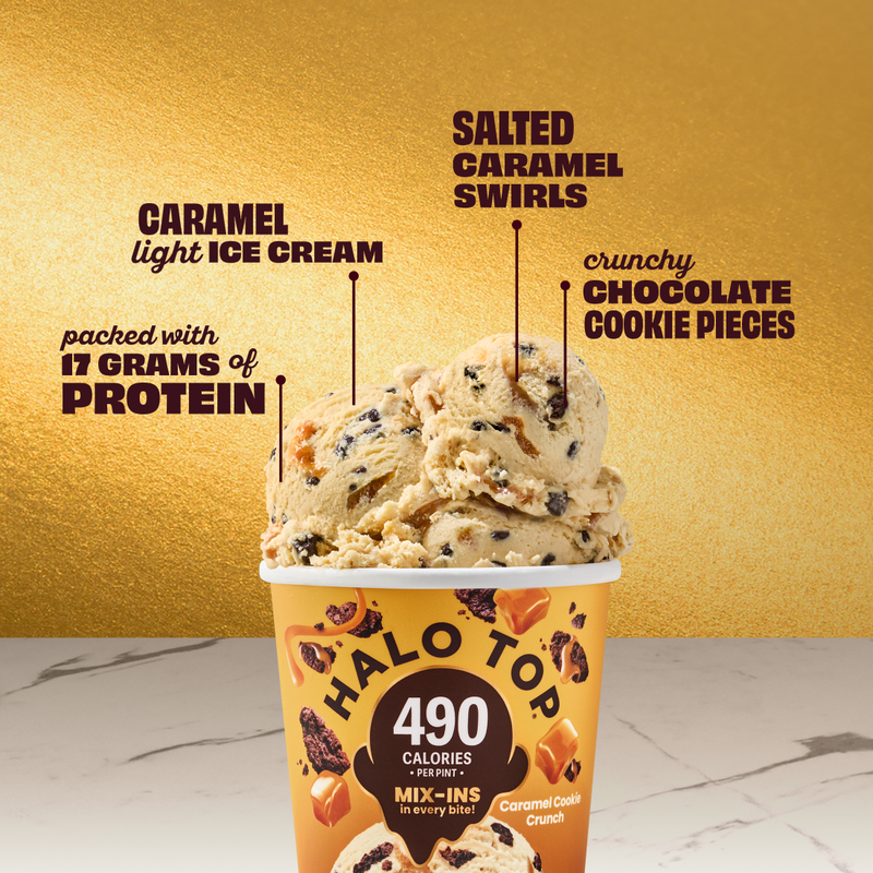 Halo Top Mix-In Caramel Dark Chocolate Cookie Crunch, 16 fl oz