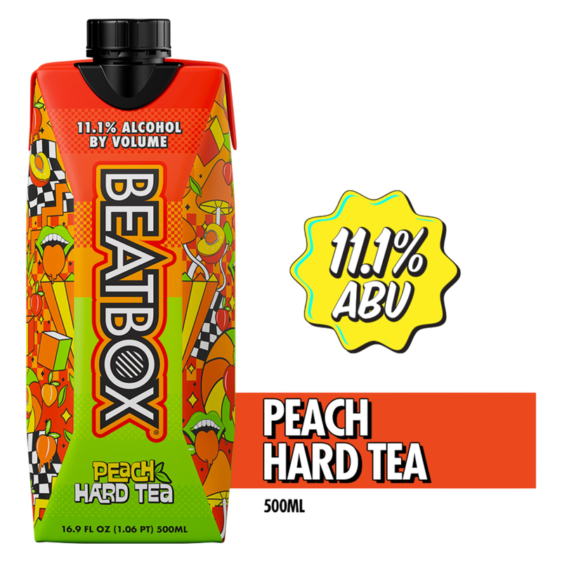 Beatbox Peach Hard Tea 500ml 11.1% ABV Wine-Based