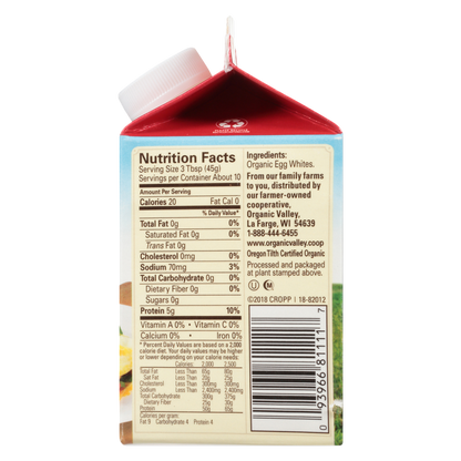 Organic Valley 100% Organic Pasteurized Egg Whites 16oz