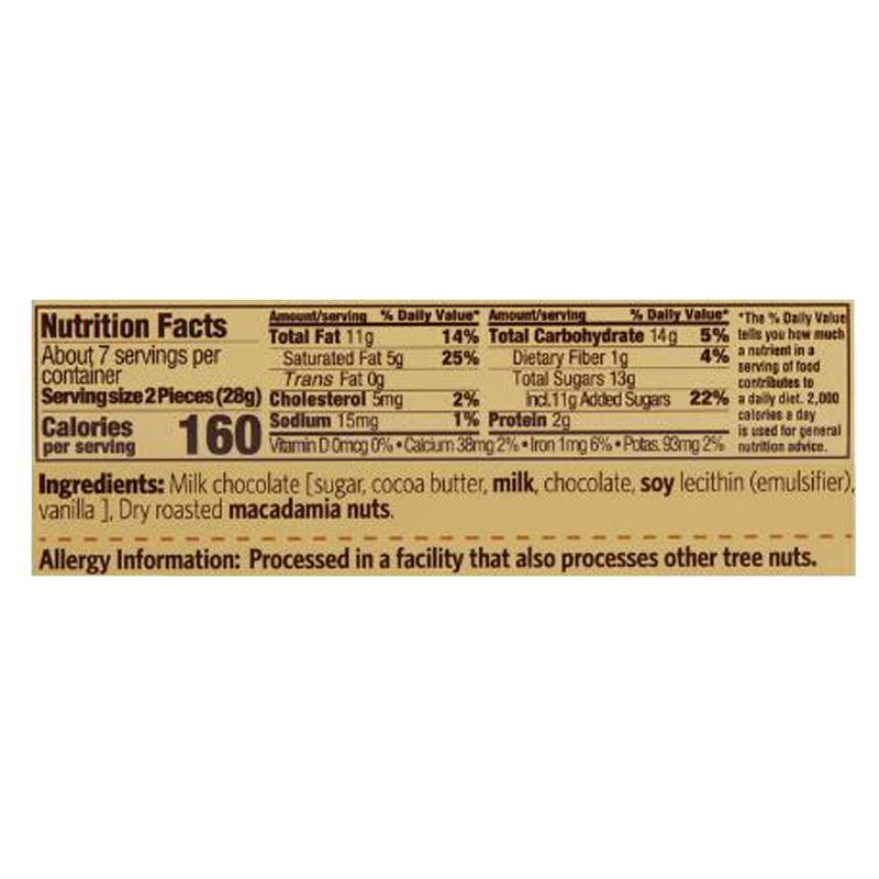 Hawaiian Host Milk Chocolate Covered Macadamia Nuts 7oz