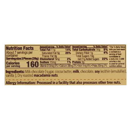 Hawaiian Host Milk Chocolate Covered Macadamia Nuts 7oz