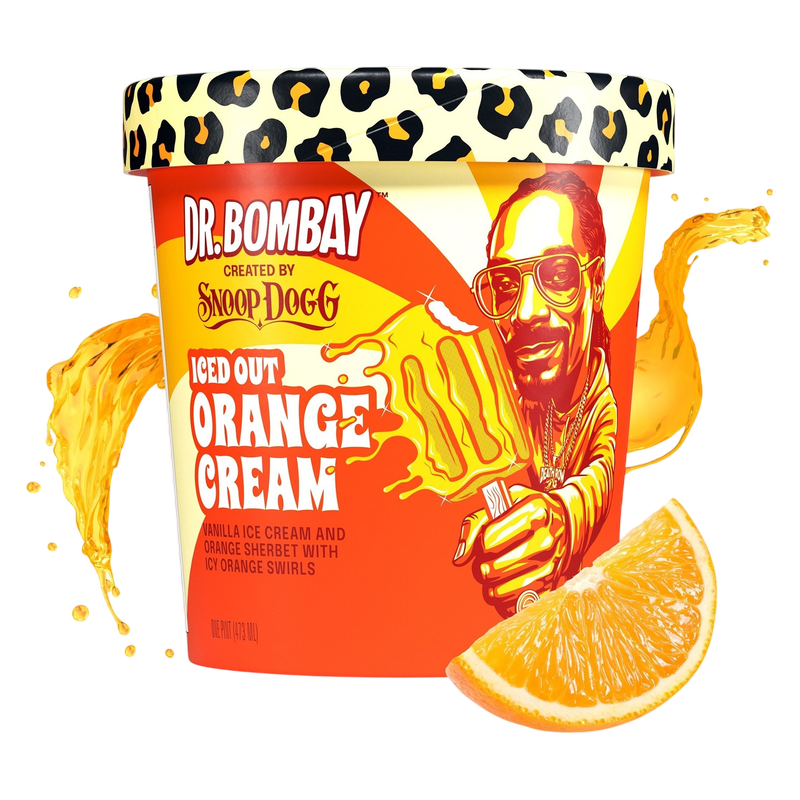 Dr. Bombay Iced Out Orange Cream Ice Cream Pint, 16 fl oz