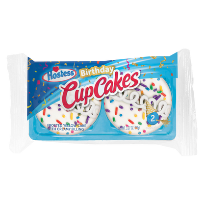 HOSTESS Birthday CupCakes Single Serve, 2 Count, 3.27 oz