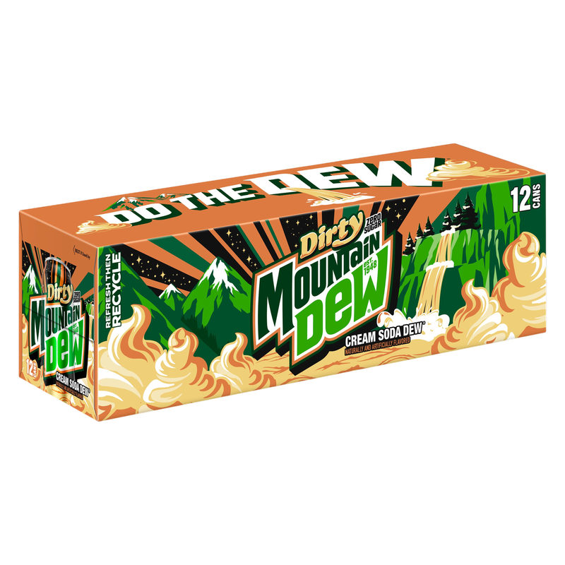 Mountain Dew Zero Sugar Dew Dirty Cream Soda 12pk 12oz Can